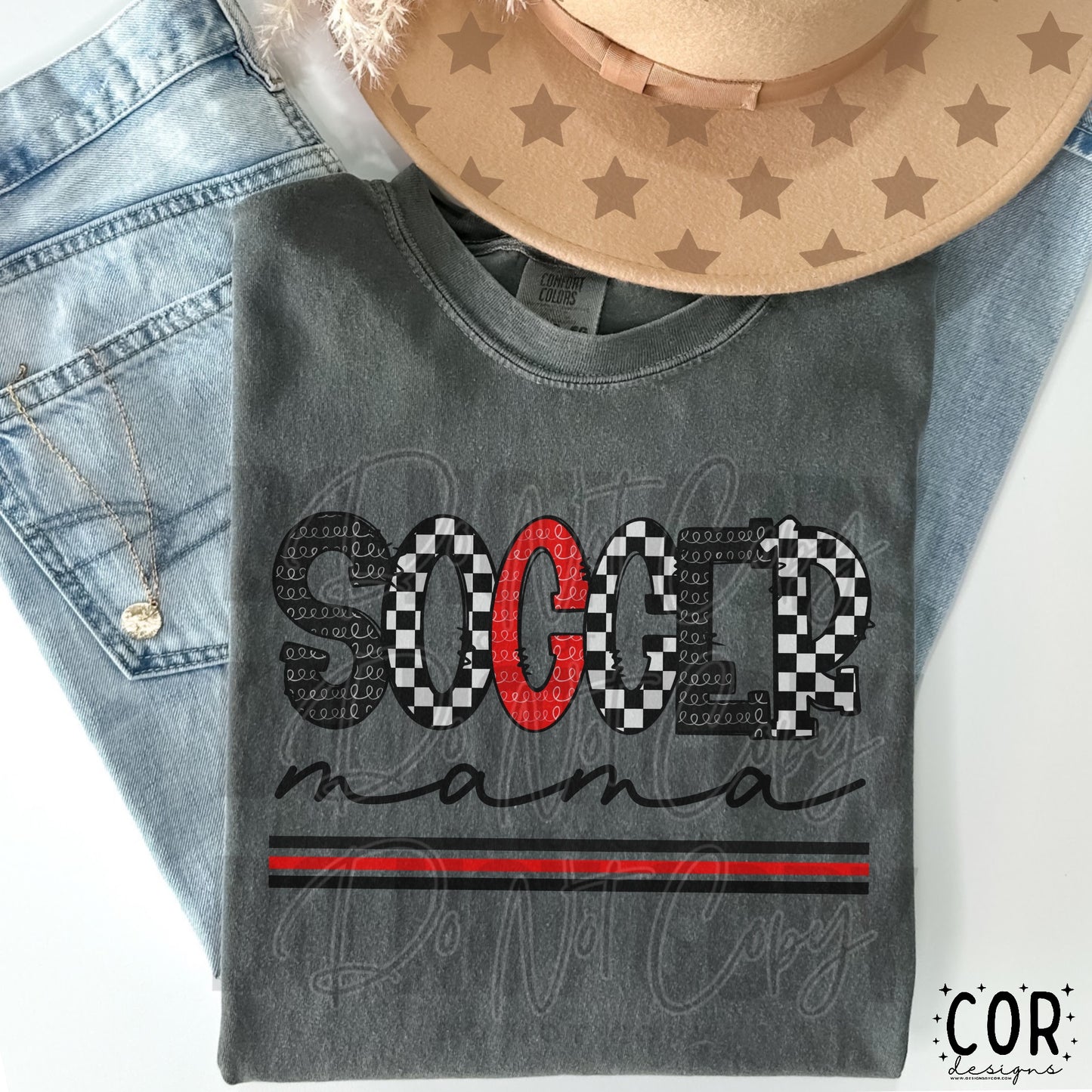 Soccer Mama Checkered Black And Red