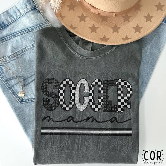 Soccer Mama Checkered Black And White