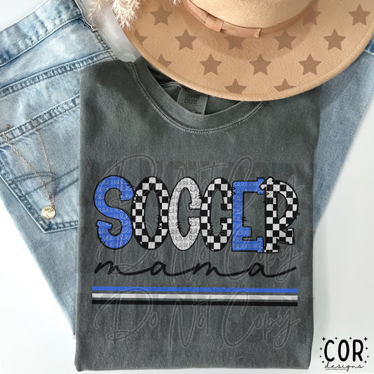 Soccer Mama Checkered Royal Blue And White