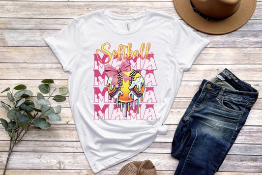 Softball Ice Cream Drip Mama