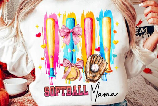 Softball Mama Brushstroke Bats