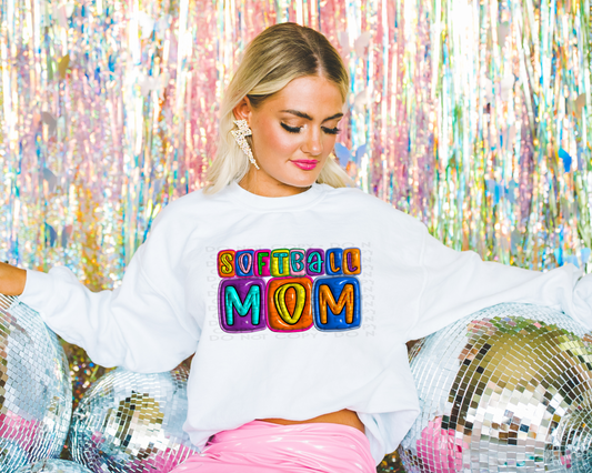 Softball mom - multicolored