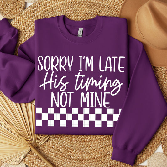 SORRY I'M LATE HIS TIMING NOT MINE