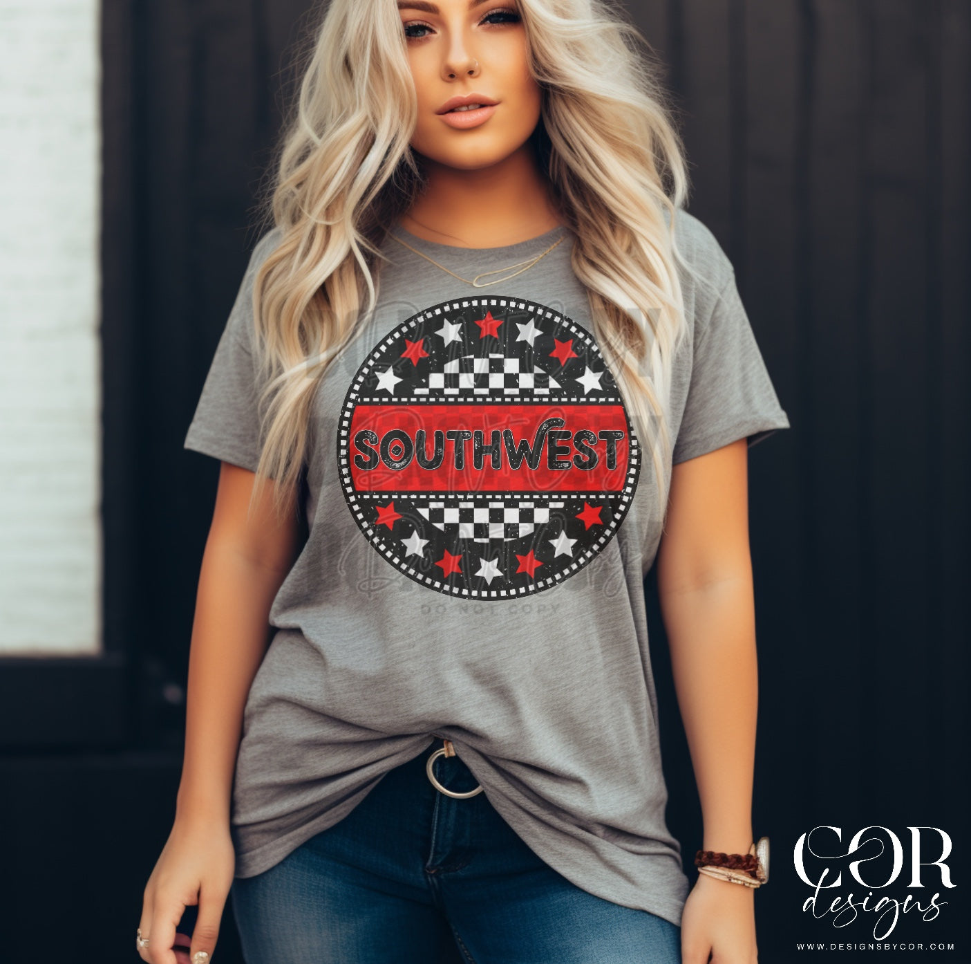 Southwest Red And White Stars Circle