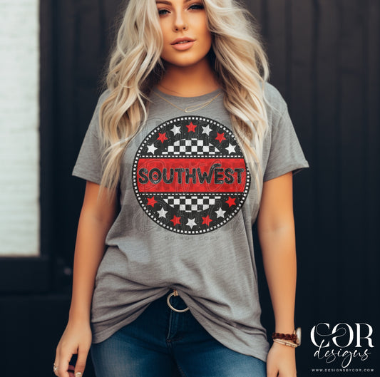 Southwest Red And White Stars Circle
