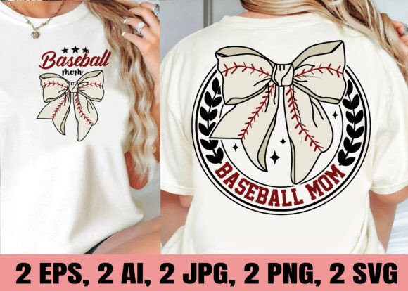Baseball Mom Bow - FRONT