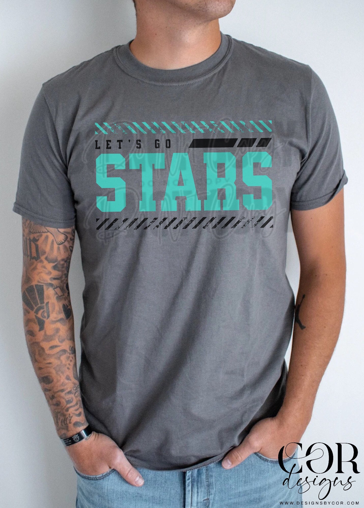 Lets Go Stars Black And Coastal Blue