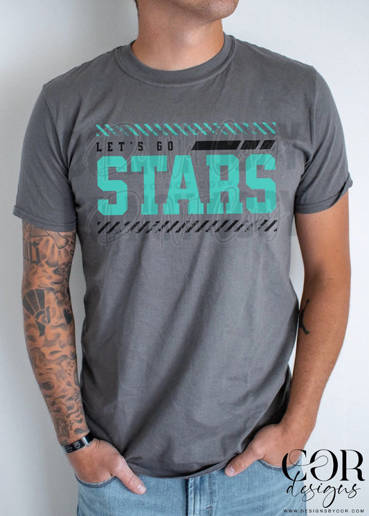 Lets Go Stars Black And Coastal Blue