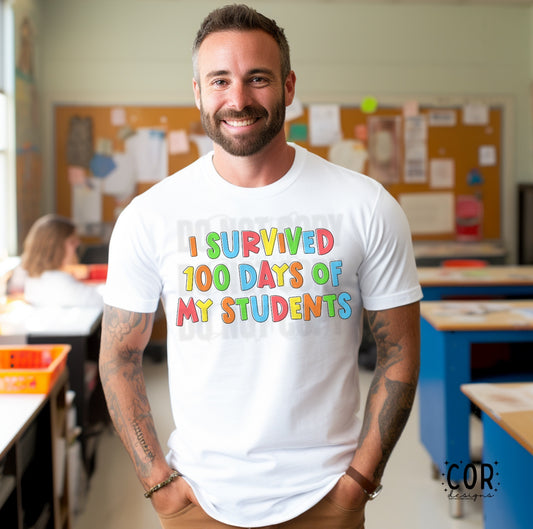 I Survived 100 Days Of My Students Colored Letters