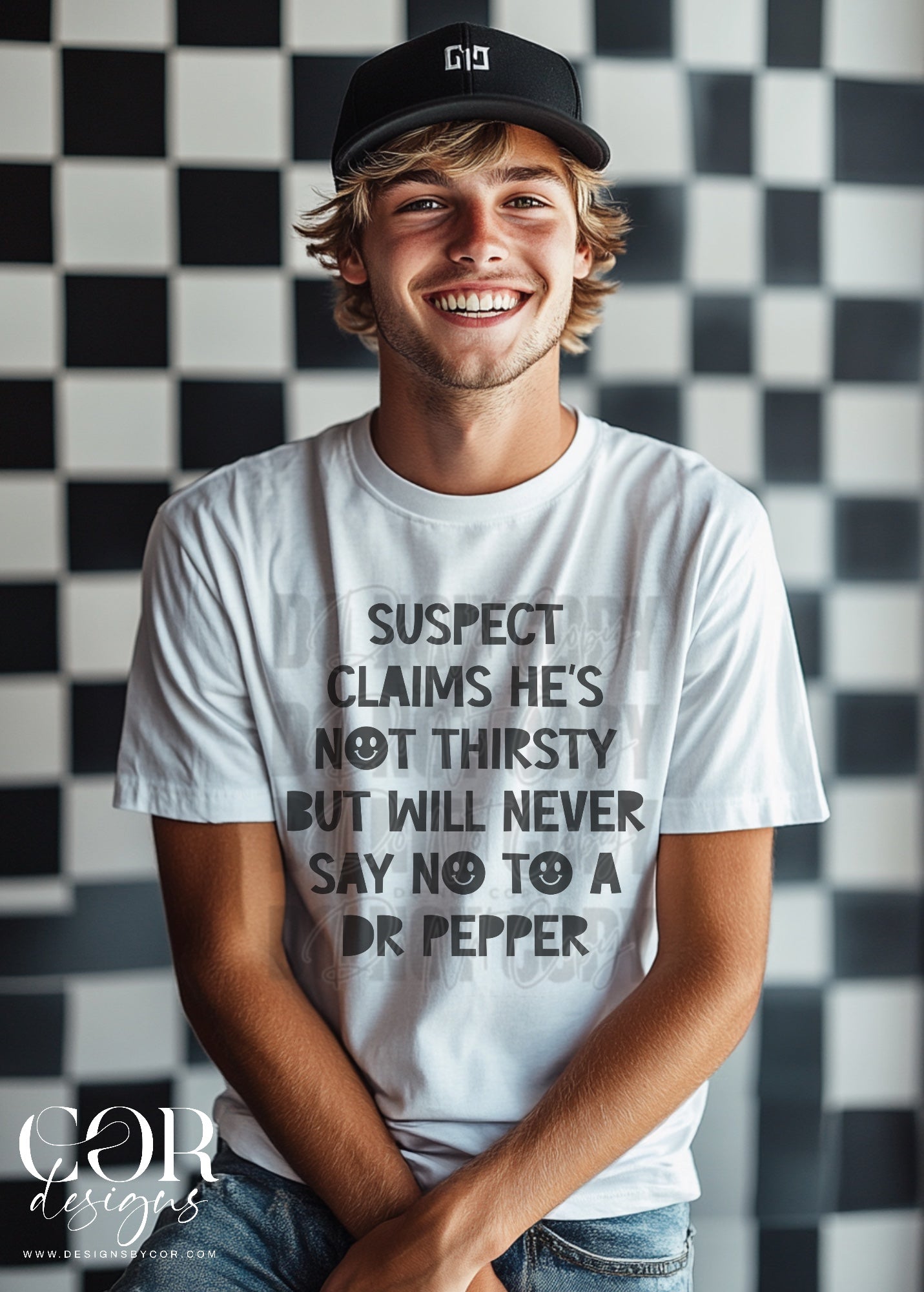 Suspect claims he's not thirsty but will never say no to a dr pepper