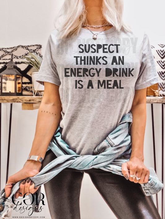 Suspect thinks an energy drink is a meal