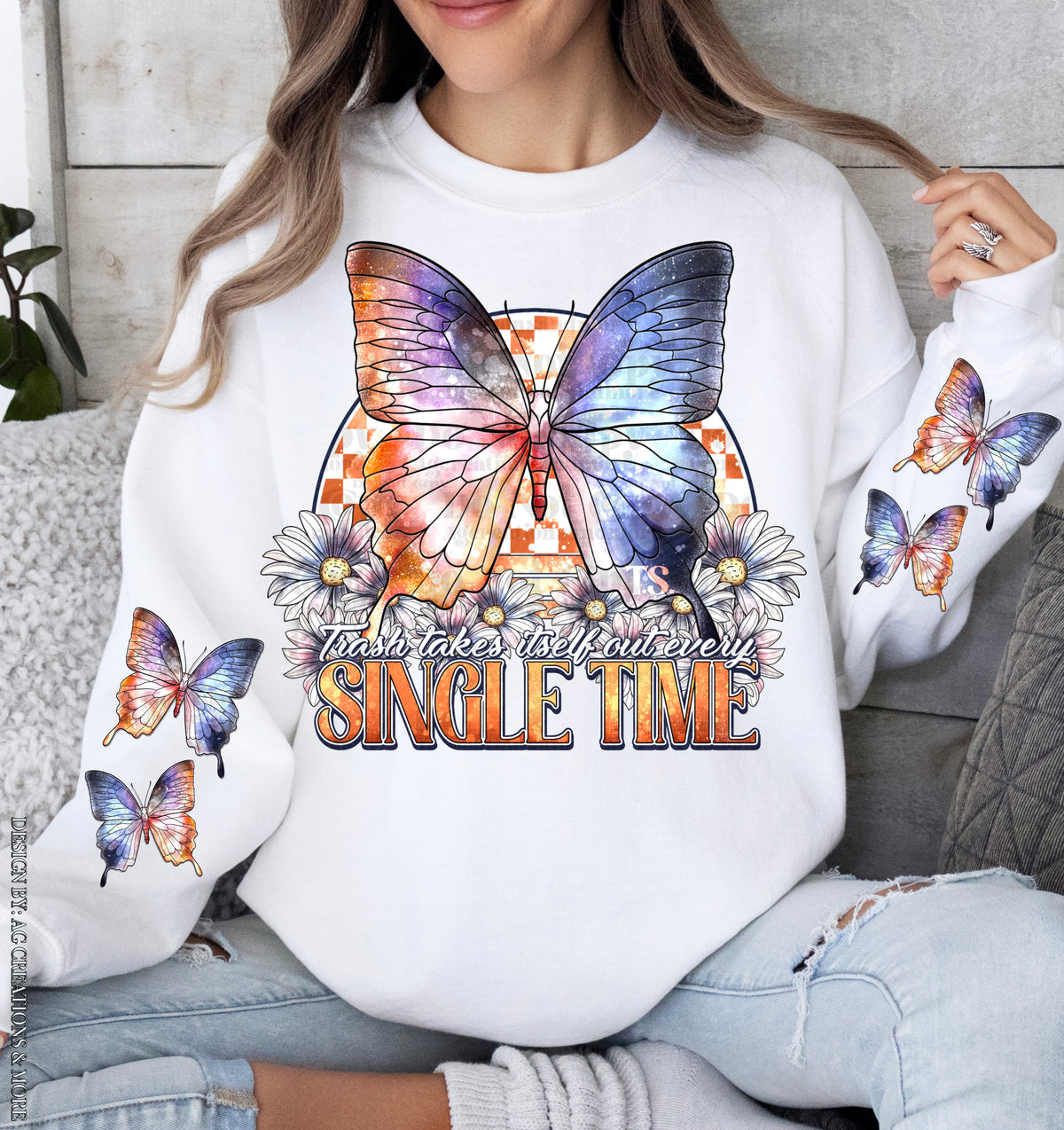 Trash Takes Itself Out – Orange Checkered