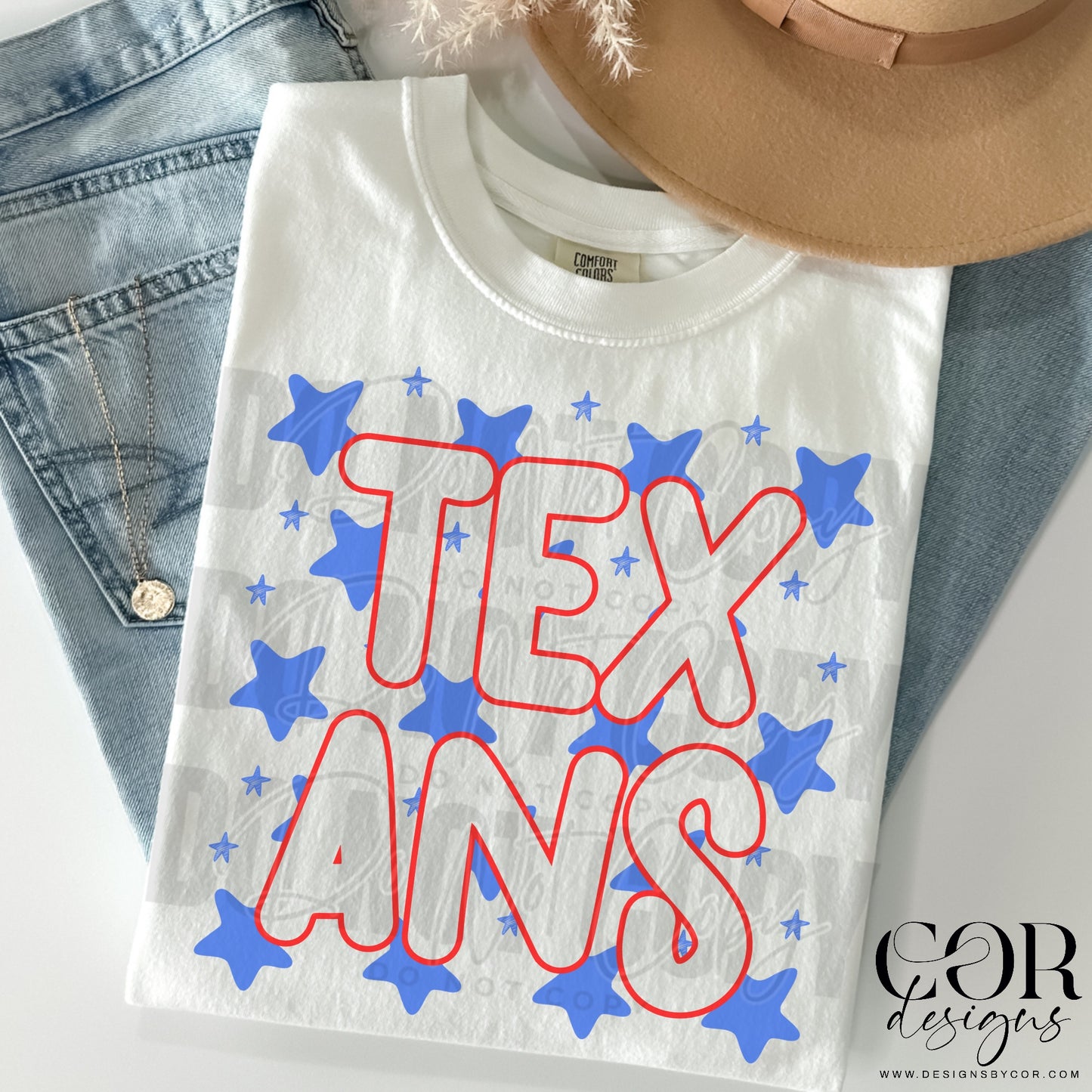 Texans Red And Blue Stars