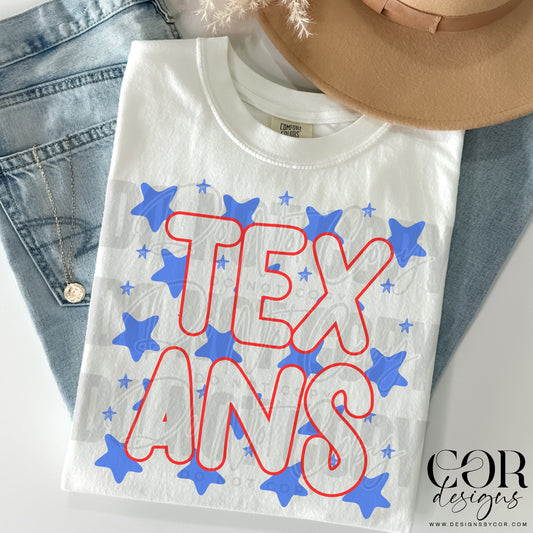 Texans Red And Blue Stars