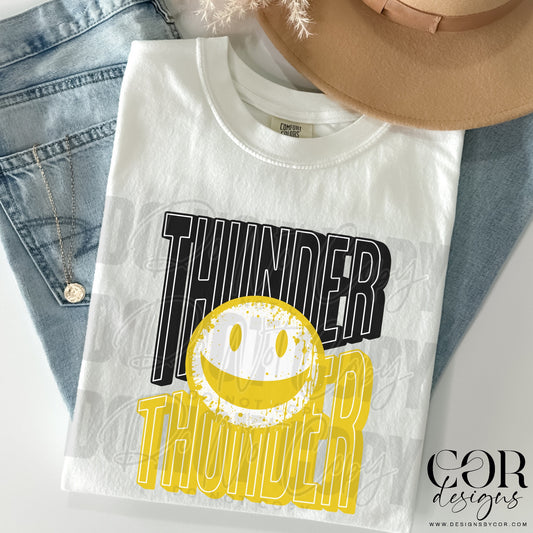Thunder Black And Yellow Smiley Face