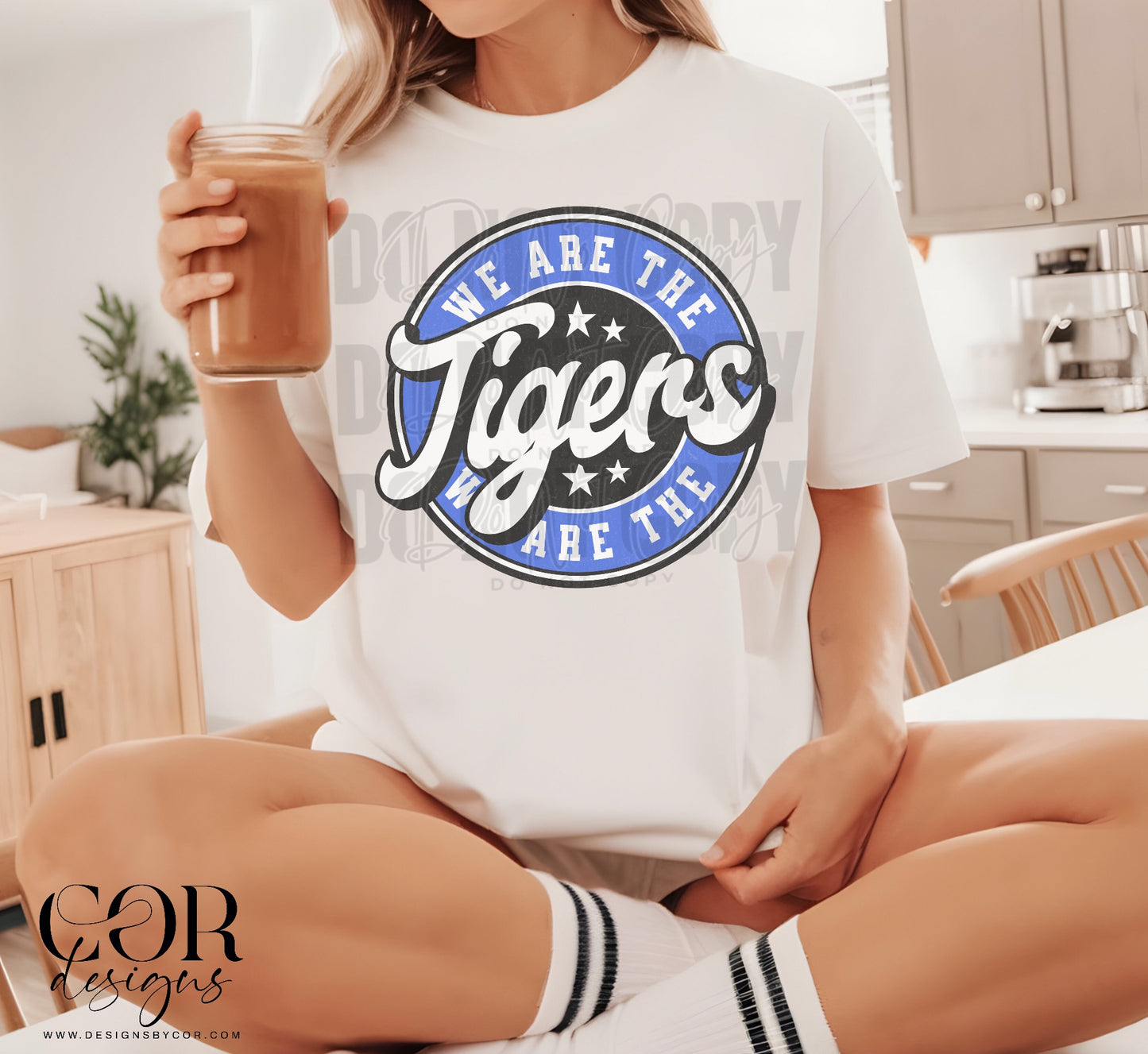We Are The Tigers Blue And Black Circle