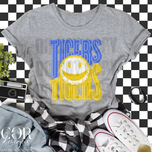 Tigers smiley (blue/yellow)