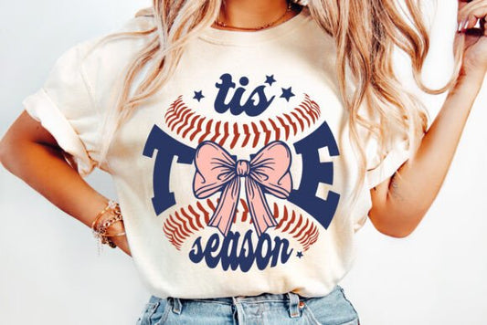 Tis The Season Baseball Bow
