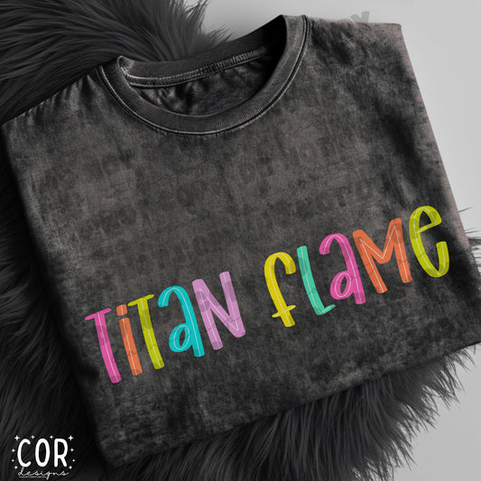 Titan Flame Colored Letters