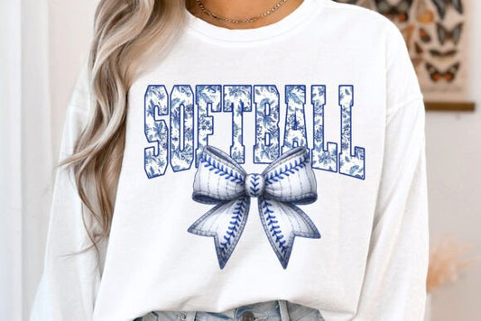 Toile Softball Coquette Bow