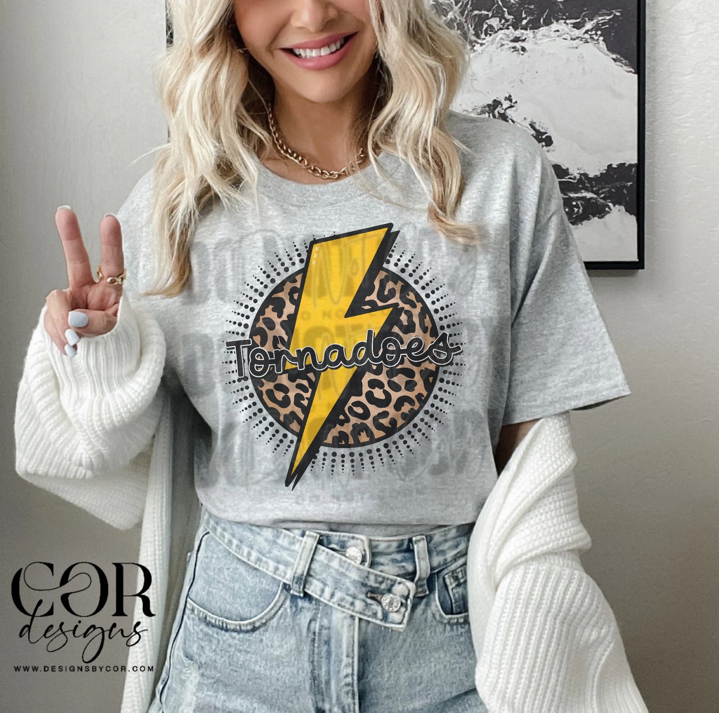 Tornadoes Yellow Bolt Leopard