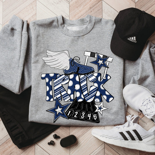 TRACK DOODLE NAVY BLUE WHITE