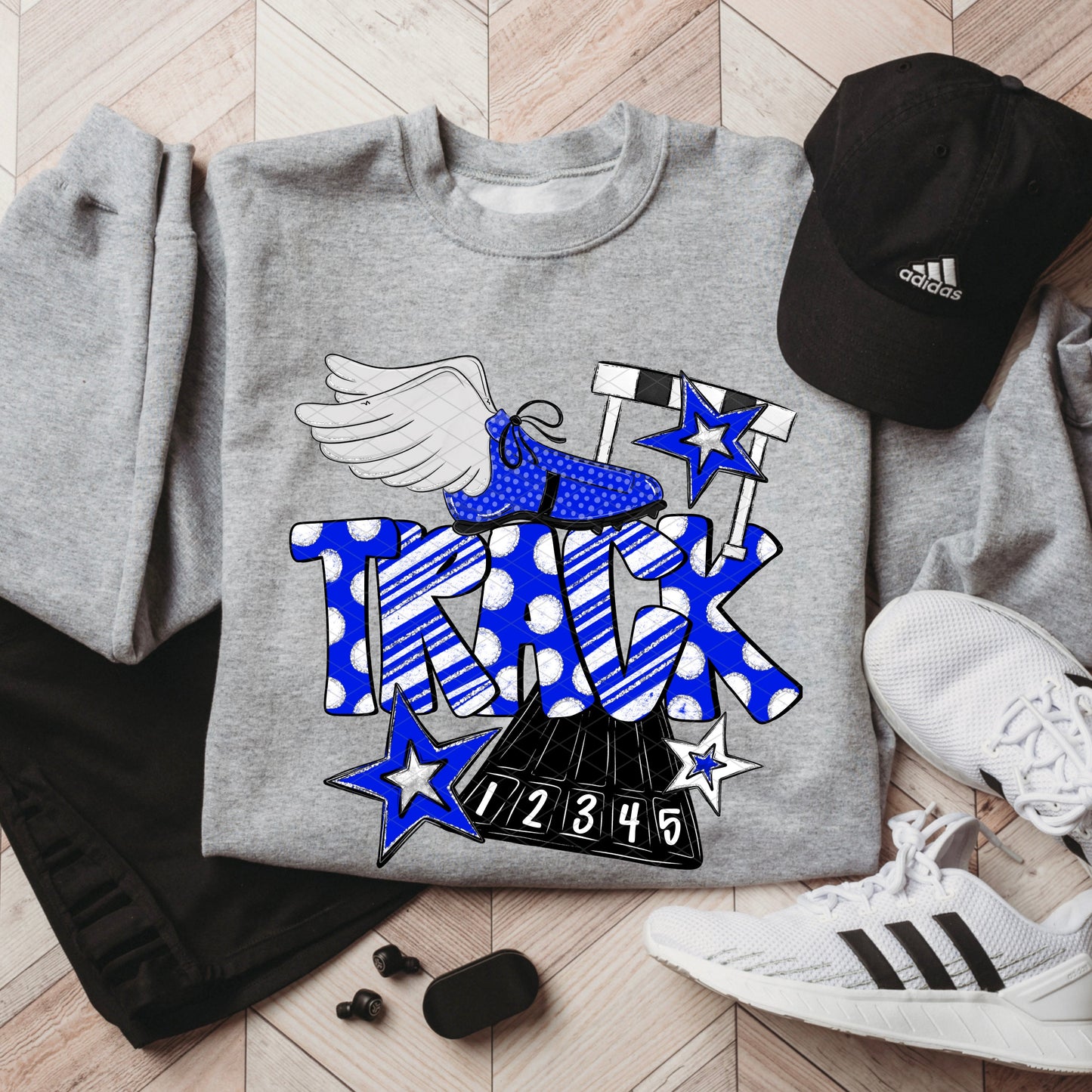 TRACK DOODLE ROYAL BLUE WHITE