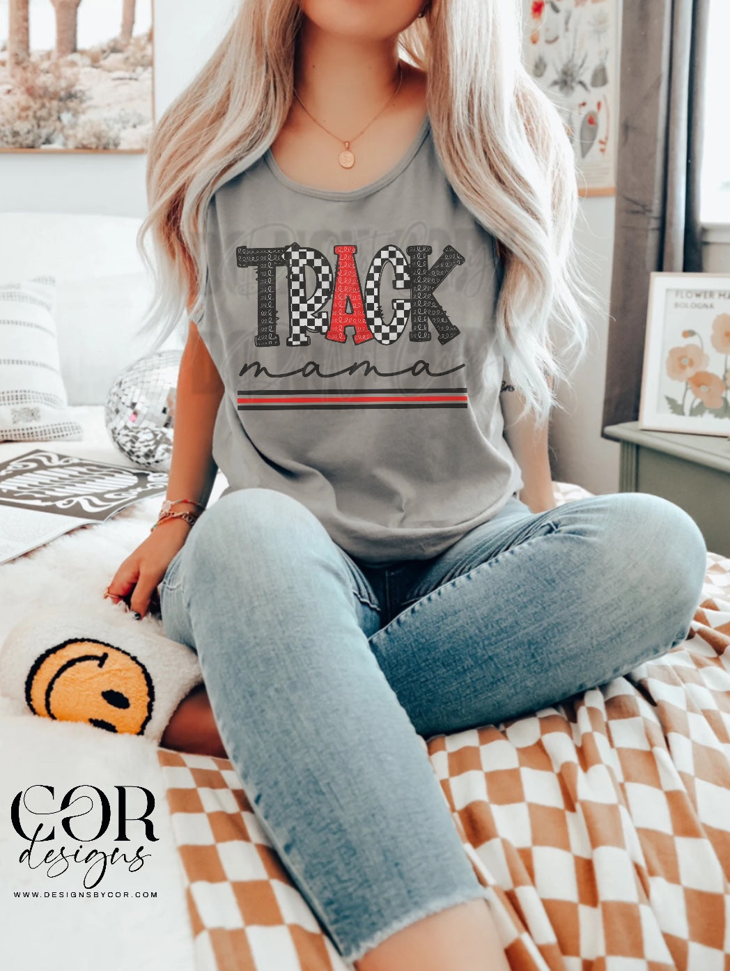 Track Mama Checkered Black And Red