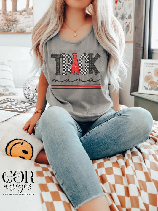 Track Mama Checkered Black And Red