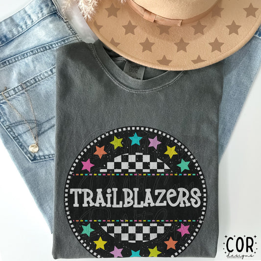 Trailblazers Colored Stars With Checkered Circle