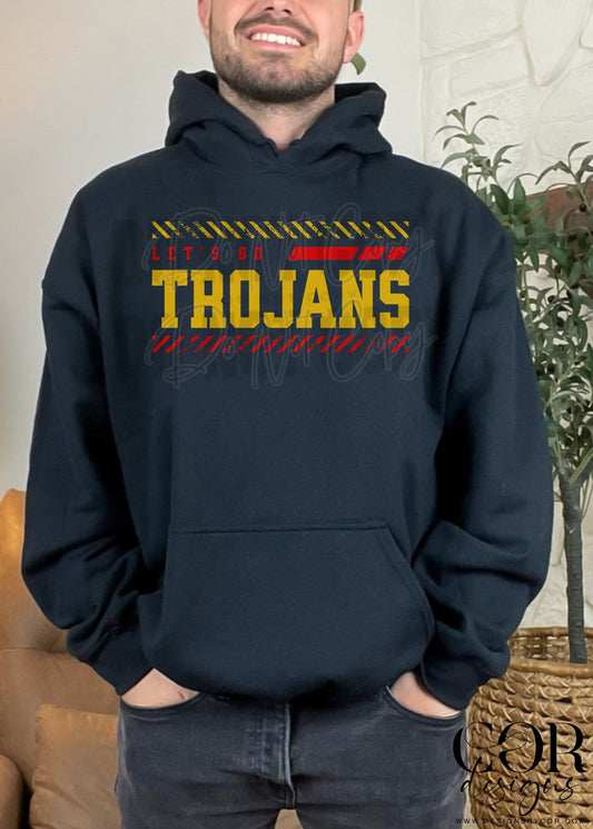 Lets Go Trojans Red And Yellow