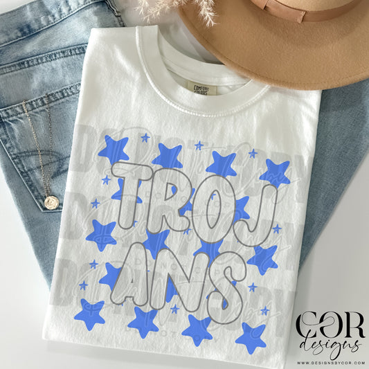 Trojans (blue stars)