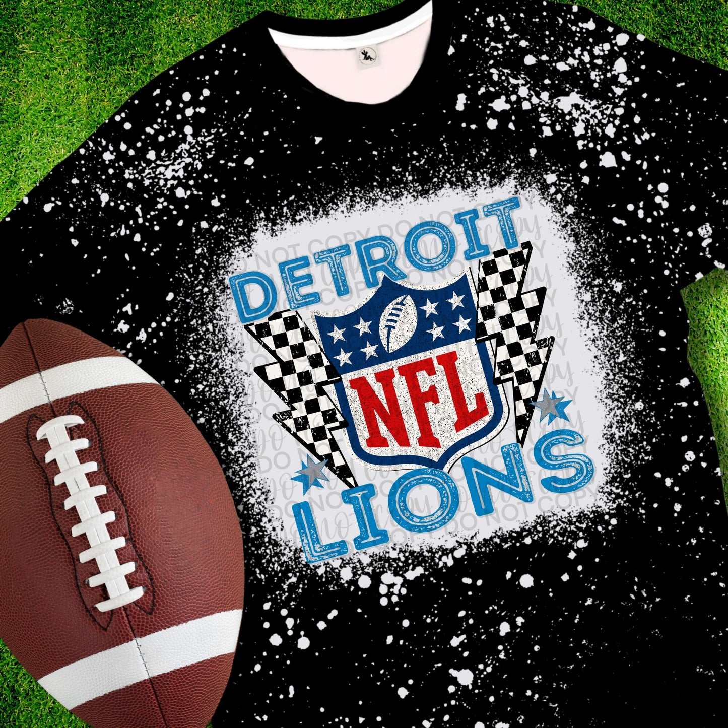 Detroit Lions Checker LB - DTF Transfer