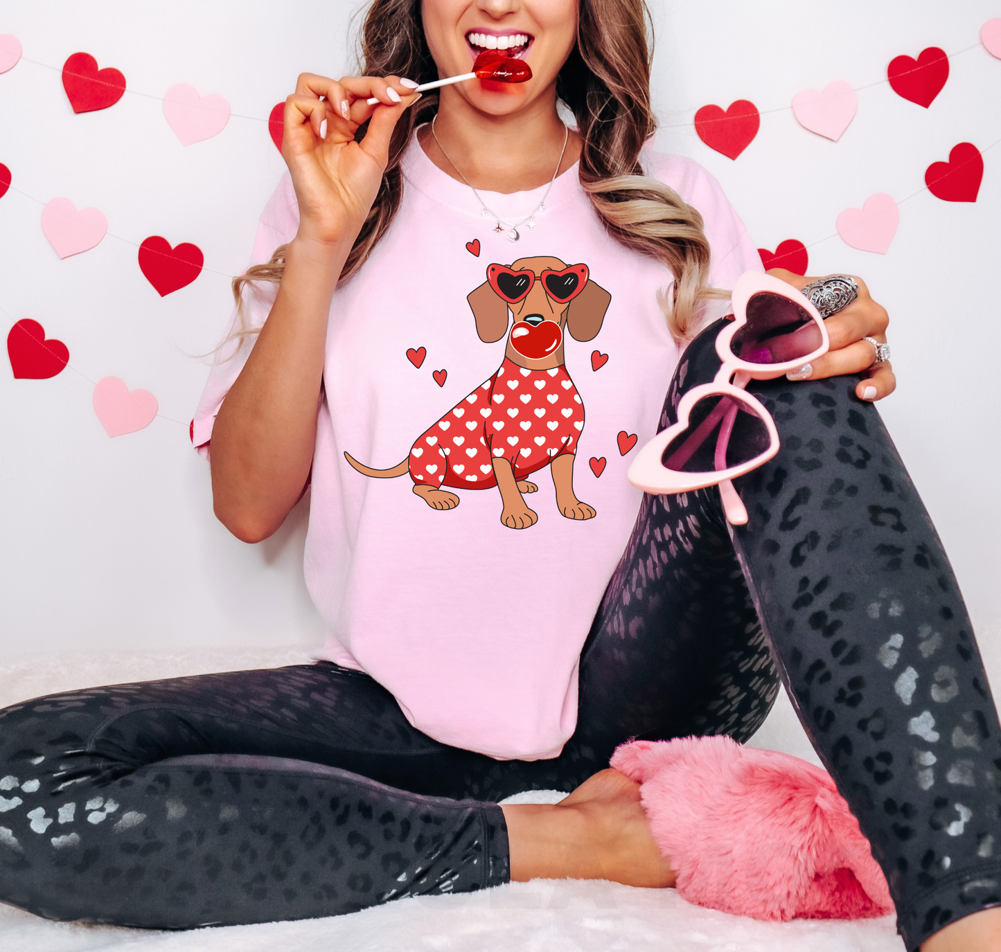 Dog With Heart Glasses