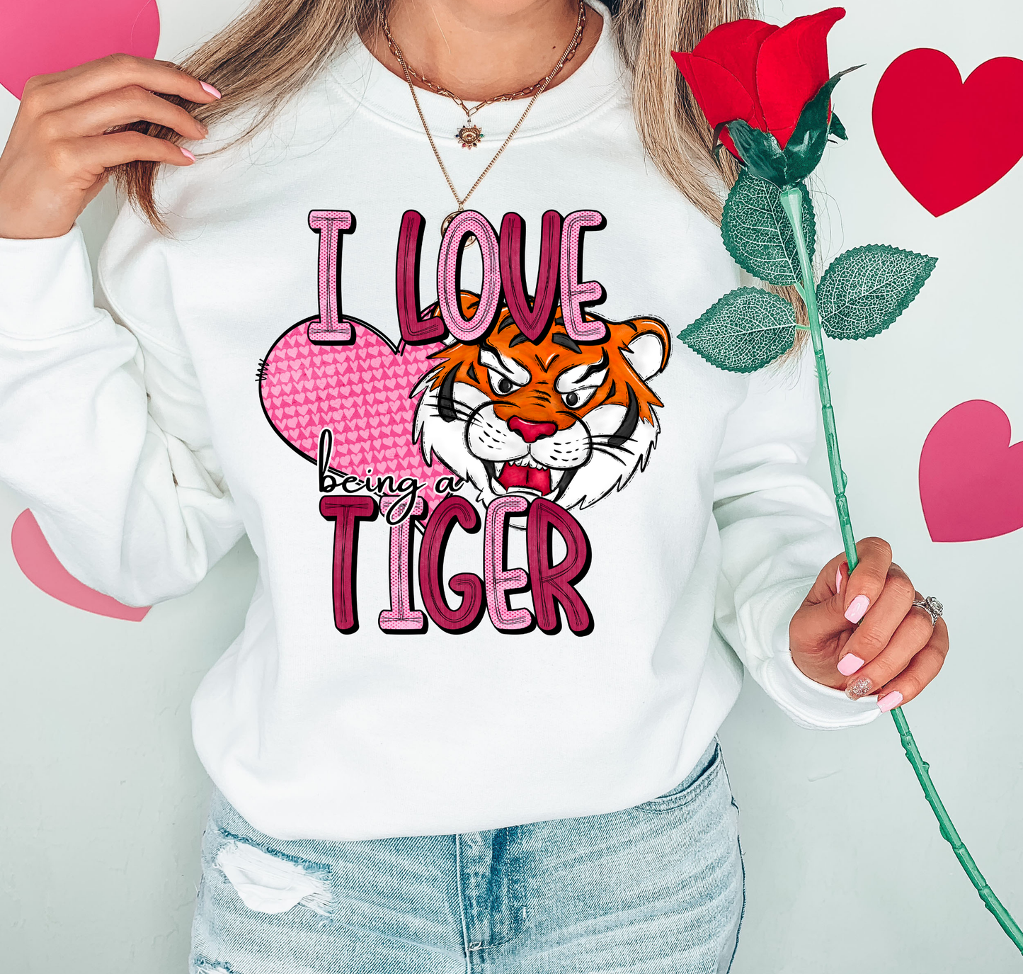 I Love Being A Tiger Pink Heart