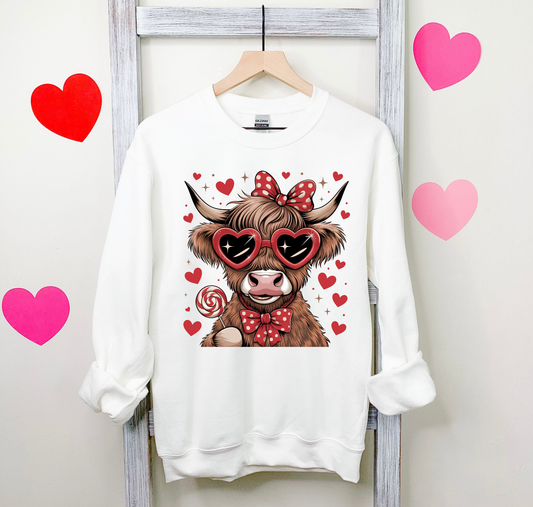 Cow With Red Heart Glasses