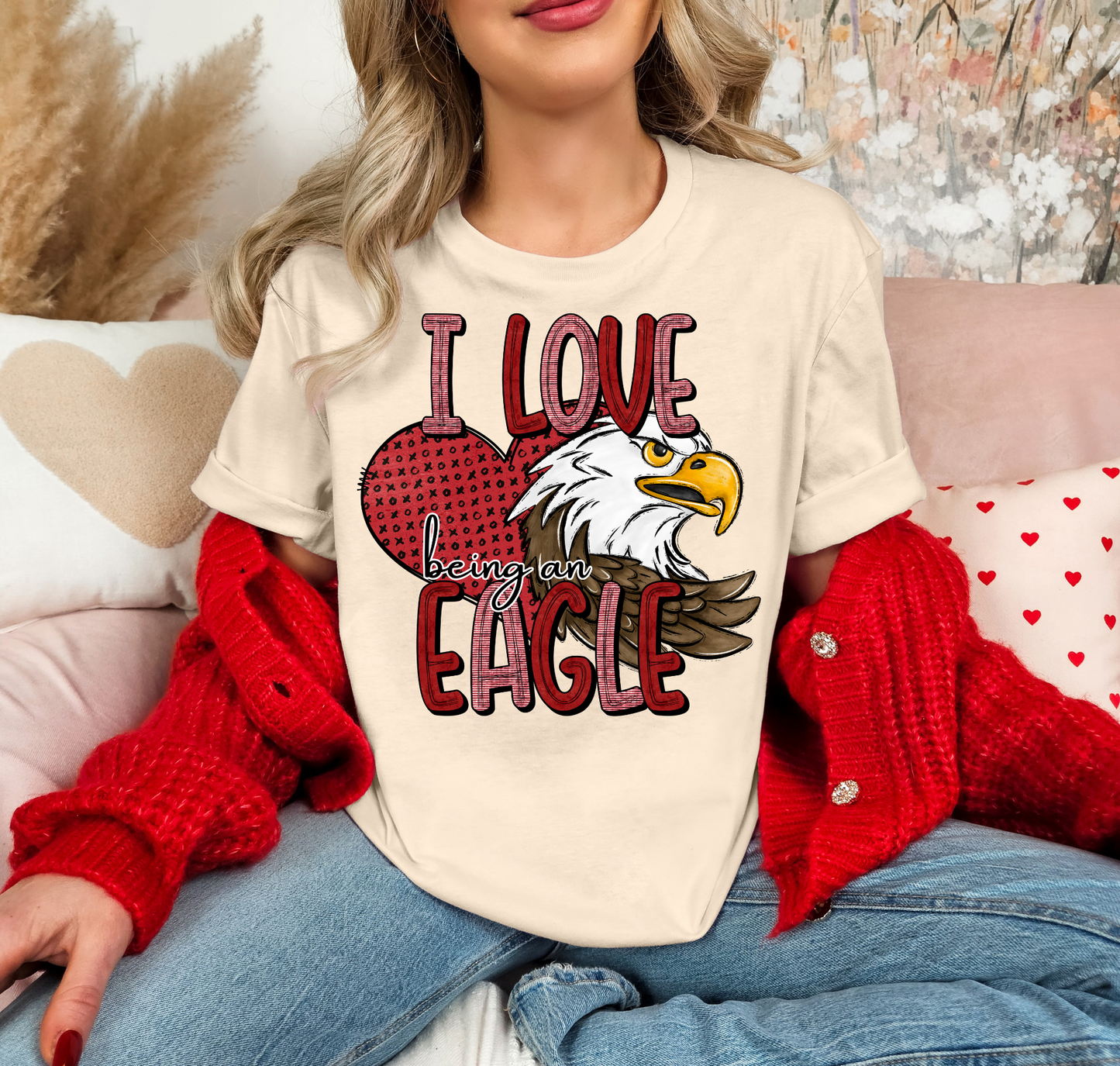 I Love Being An Eagle Red Heart