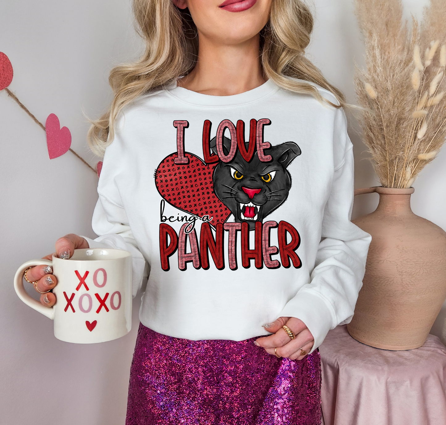 I Love Being A Panther Red Heart