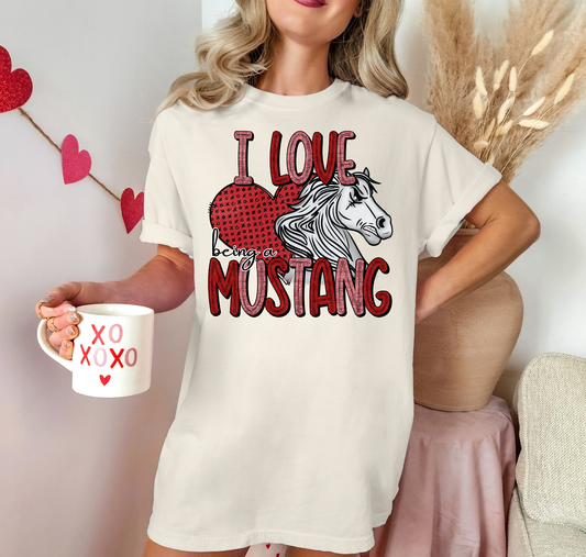 I Love Being A Mustang Red Heart