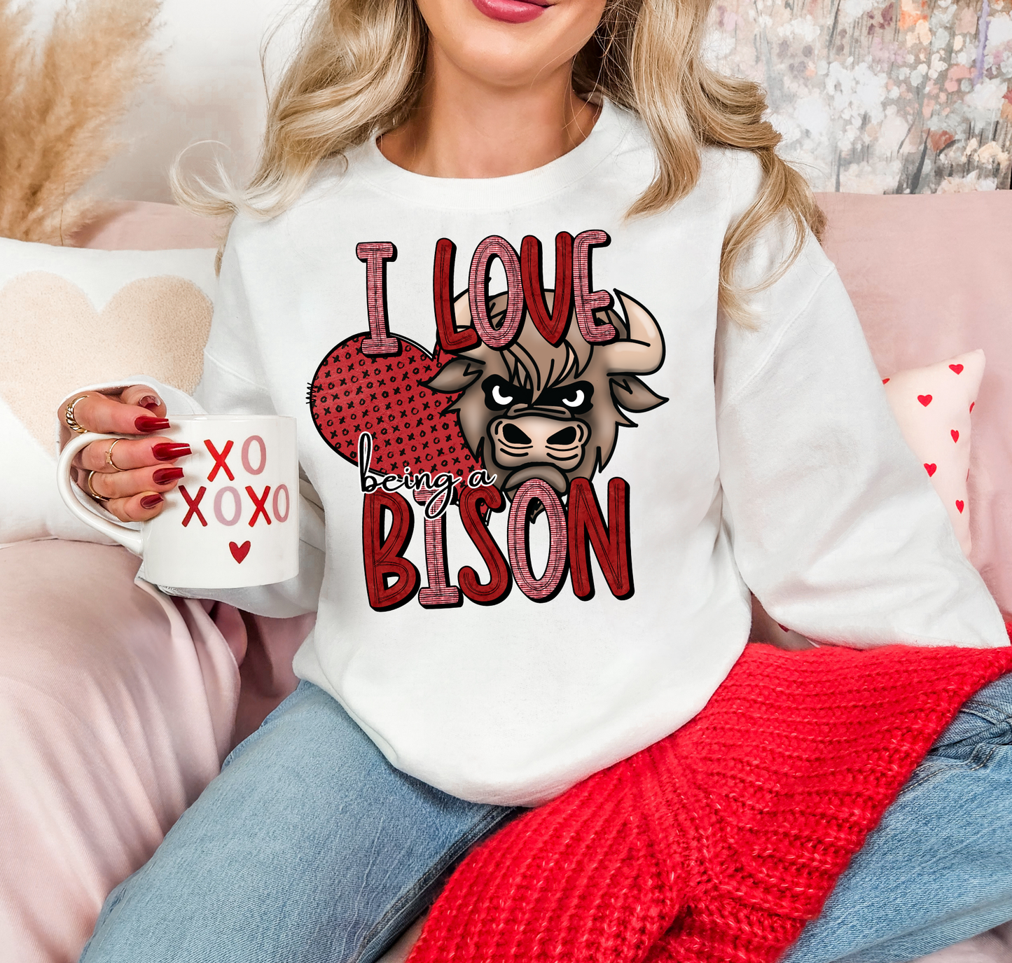 I Love Being A Bison Red Heart