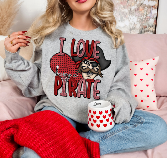 I Love Being A Pirate Red Heart