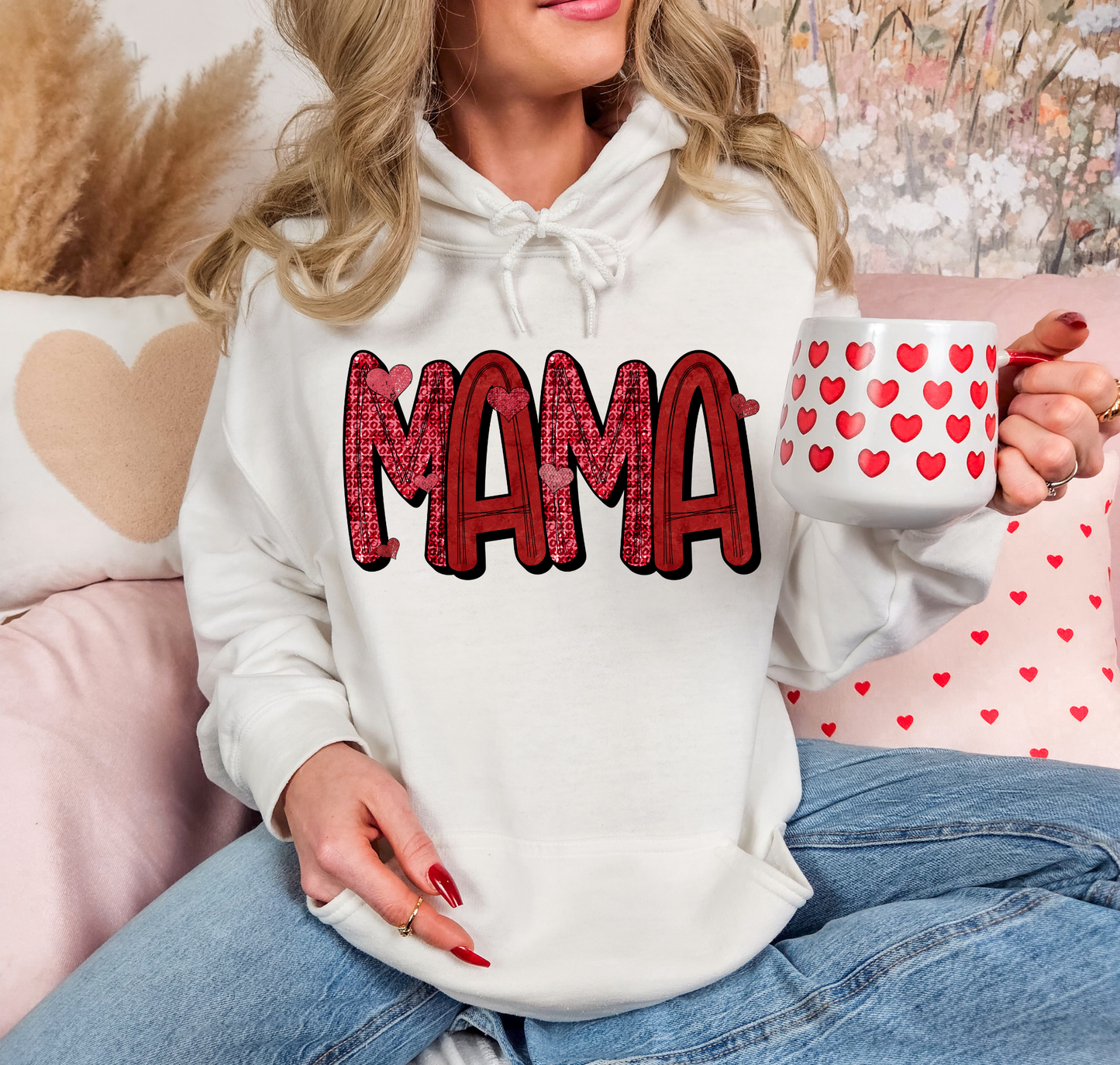 Mama Valentines Red Hearts