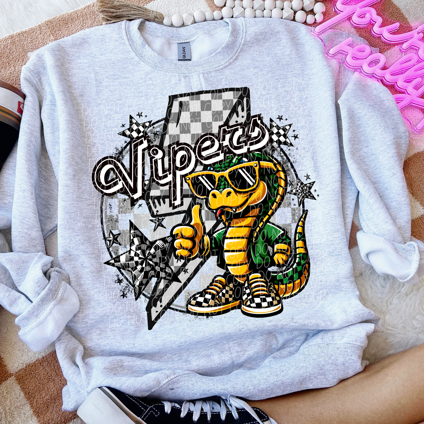 Vipers Checkered Lightning Bolt