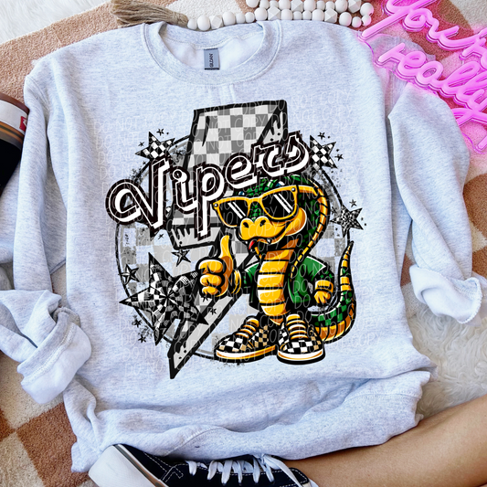 Vipers Checkered Lightning Bolt