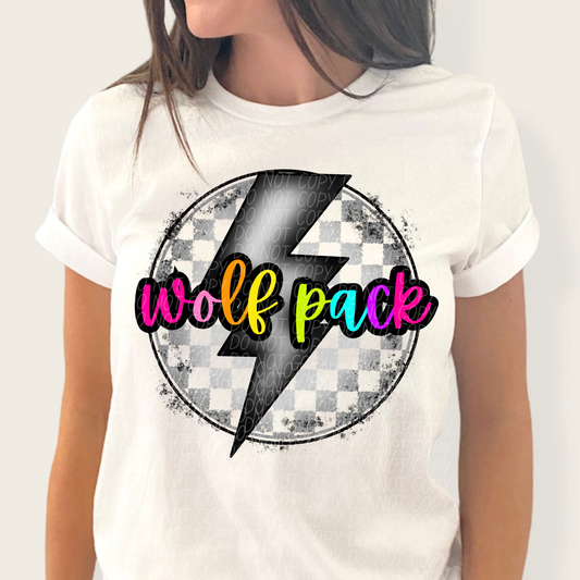 Wolfgals Colored Letters Lightning Bolt