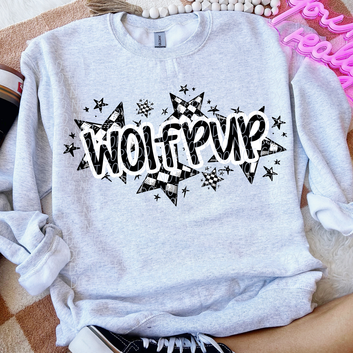 Wolfpup (checkered stars)