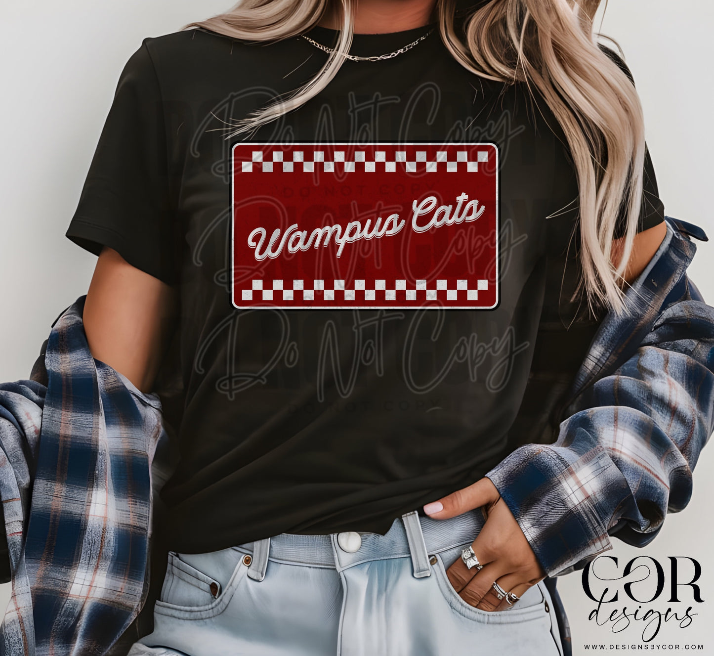 Wampus Cats Red And White Checkered