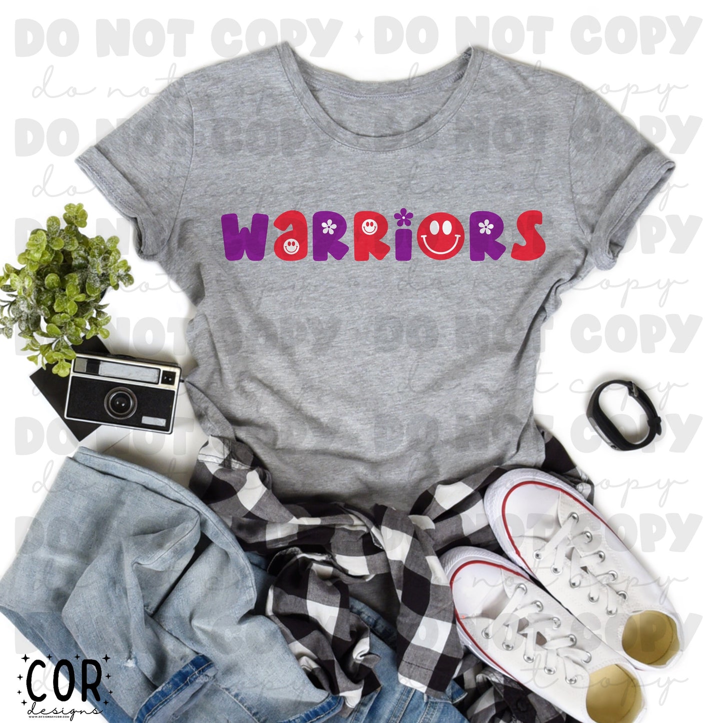 Warriors Purple And Red Flowers And Smiley Faces