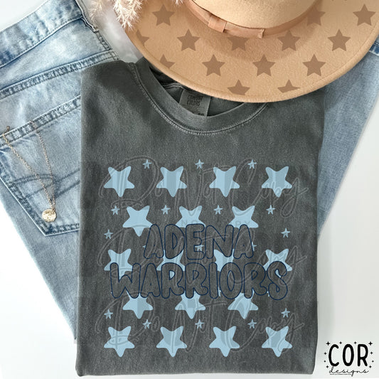 Adena warriors (blue stars)