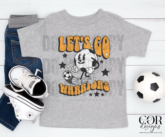 Lets Go Warriors Orange Soccer Ball